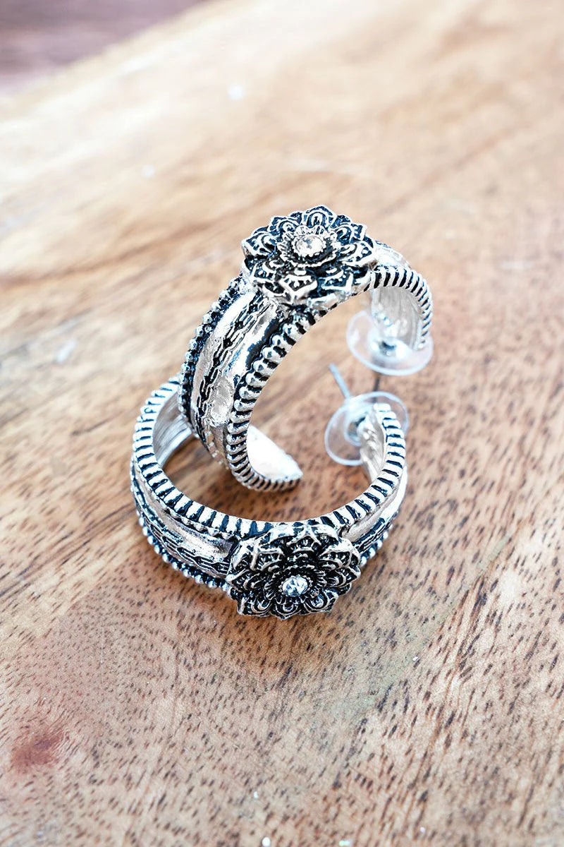 Rosette Range Hoop Earrings