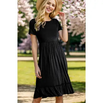 Ruffle Dress W/ Side Pocket