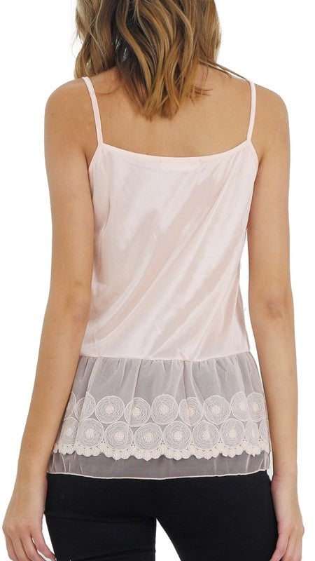 Satin Lace Hem Camisole