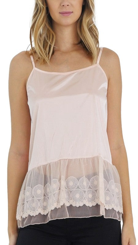 Satin Lace Hem Camisole