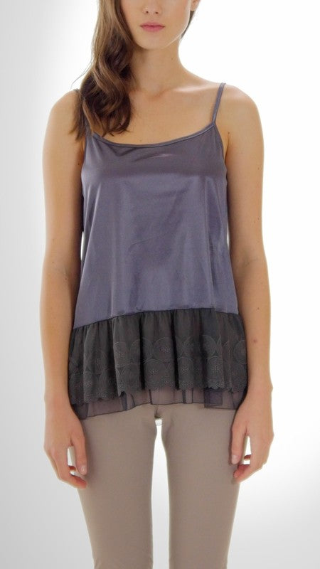Satin Lace Hem Camisole