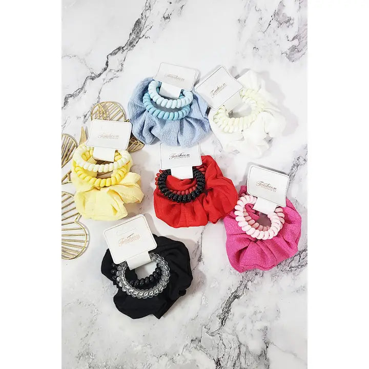 Scrunchie Phone Cord Hair Tie Set