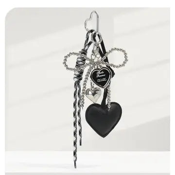 Simple Bow Heart Keychain Bag Charm