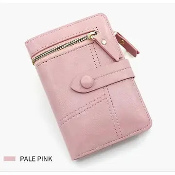 Simple Zip Leather Card Case Wallet