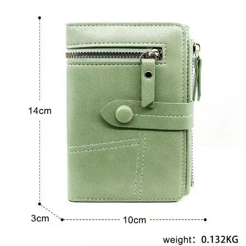 Simple Zip Leather Card Case Wallet