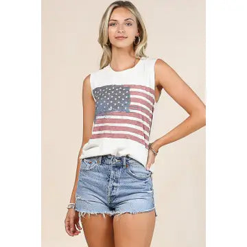 Sleeveless Americana Top