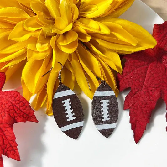 Sm Football Leather Earrings