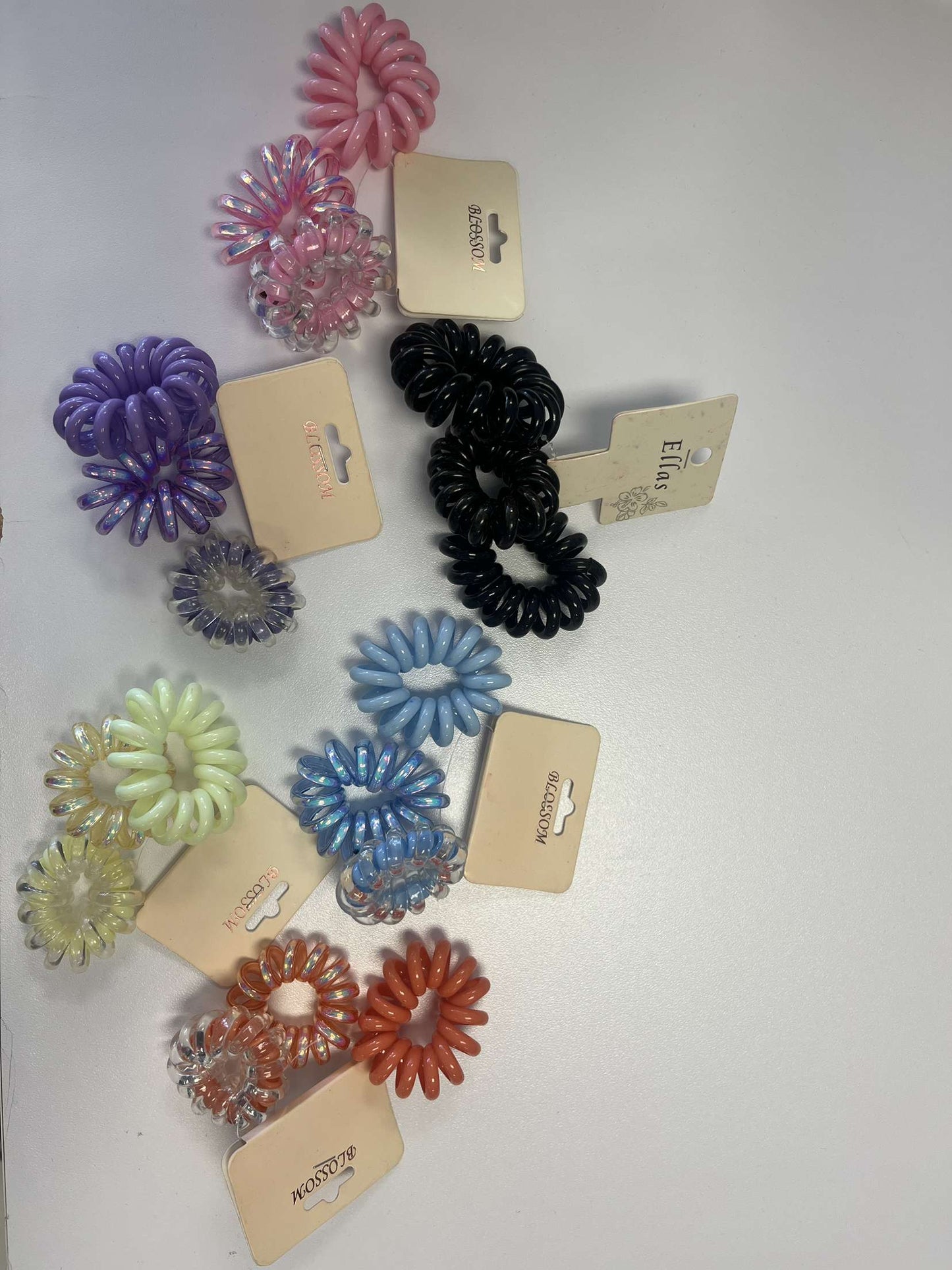 5 Pc Phone Cord Hair Ties