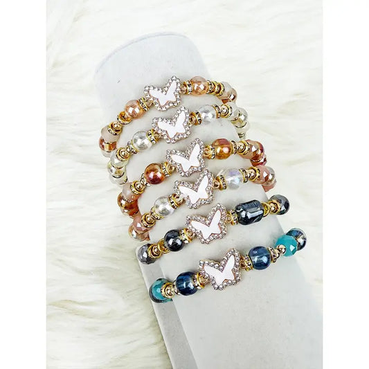 Soft Tone Butterfly Charm Bracelet