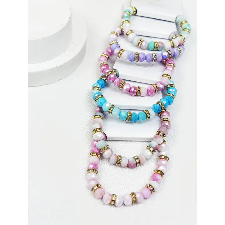 Soft Tone Stretch Glass Bracelet