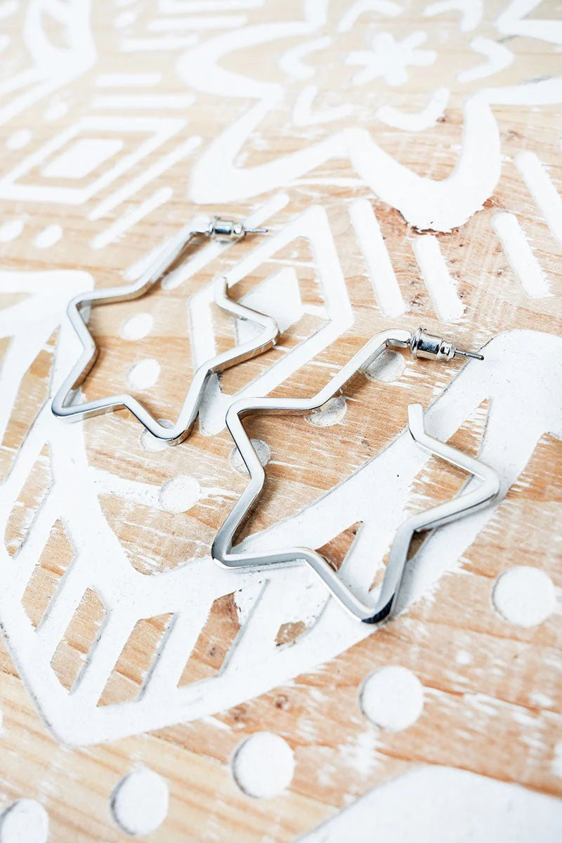 Star Power Hoop Earrings