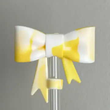 Straw Topper - Tie Dye Bow