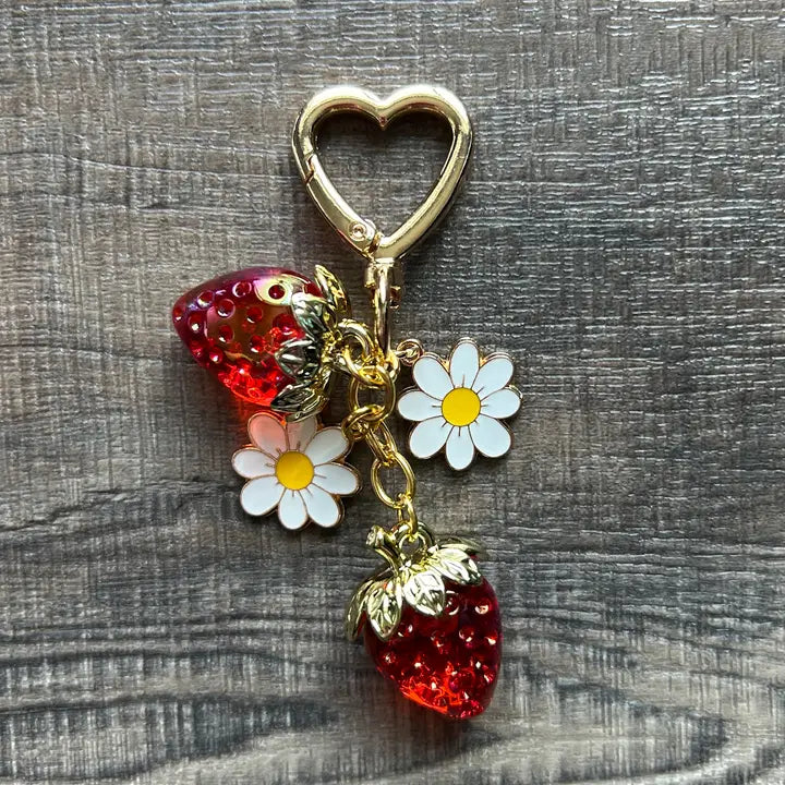 Strawberries Keychain Bag Charm