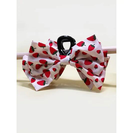 Strawberry Bow Hair Claw Clip