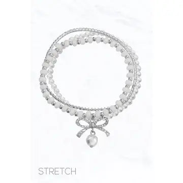 Stretch Pearl Bow Bracelet