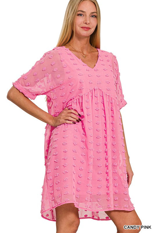 Swiss Dot Babydoll Dress Misses