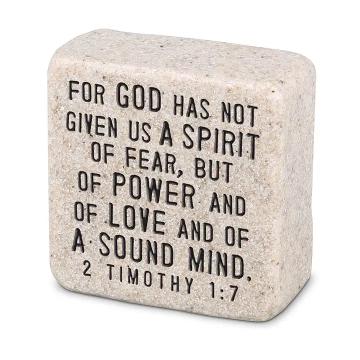 Tabletop Scripture Stone - Fearless Inspiration