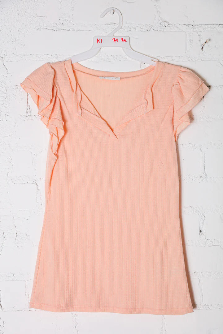 Textured Flutter Sleeve Top