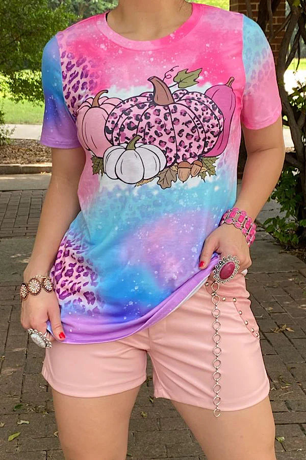 Tie Dye Pumpkin SS Top