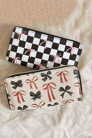 Trendy Bow Ribbon Long Wallet