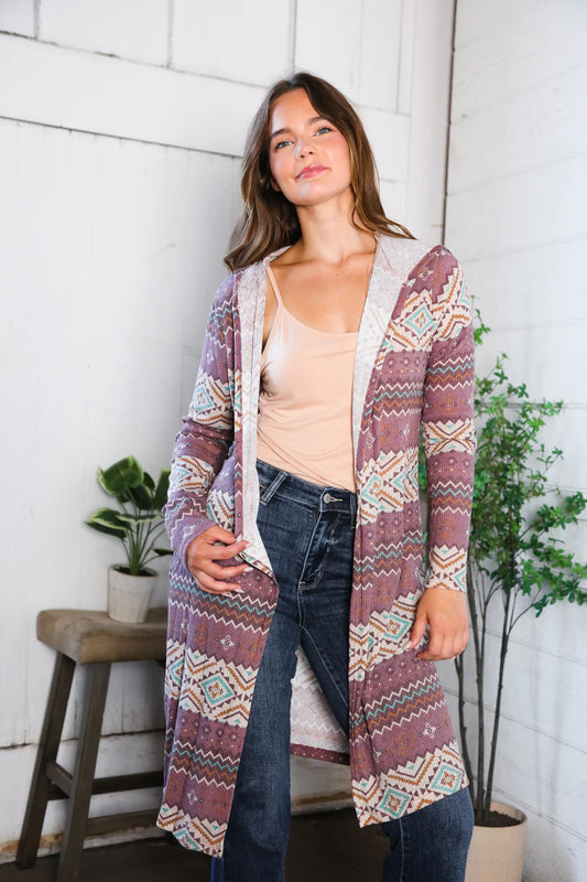 Tribal Ribbed Cardigan