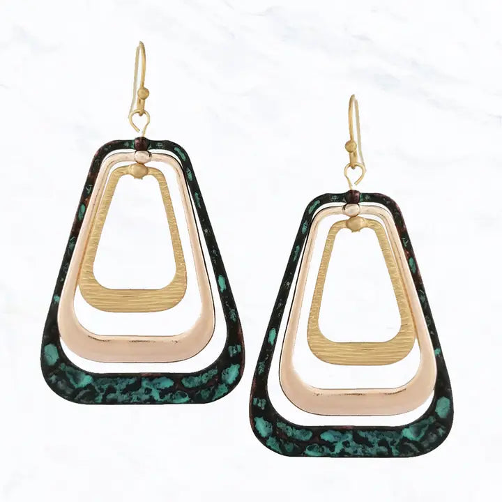 Triple Layer Hammered Dangles