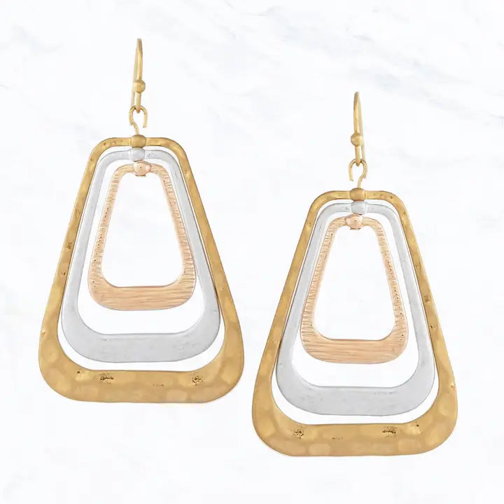 Triple Layer Hammered Dangles