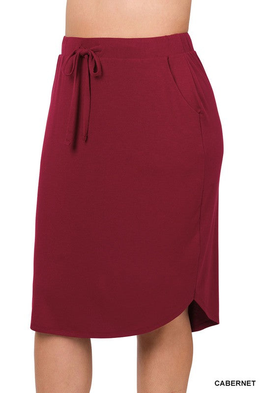 Tulip Hem Self Tie Skirt Curvy