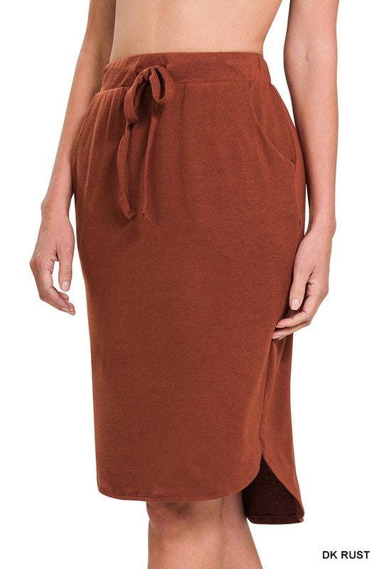 Tulip Hem Self Tie Skirt Misses