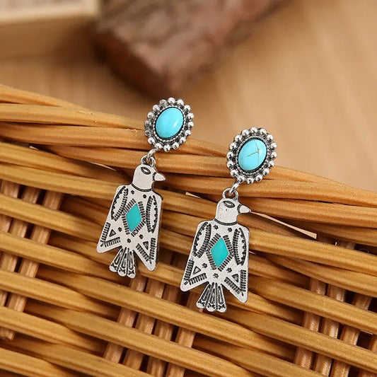Turq Eagle Earrings