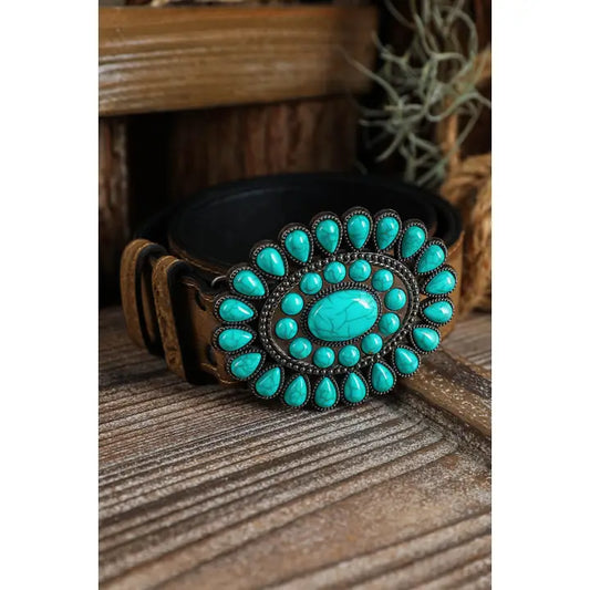 Turq Retro Wide Belt