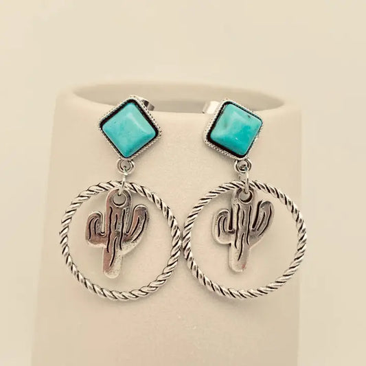 Twisted Hoop Pendant Earrings