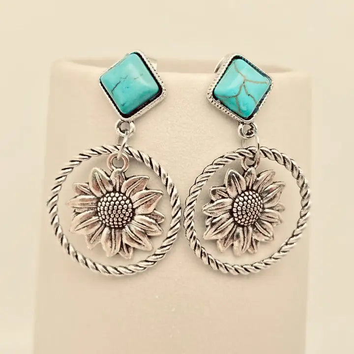 Twisted Hoop Pendant Earrings