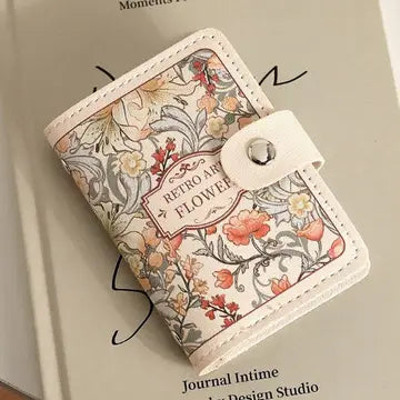 Vintage Floral Leather Card Case