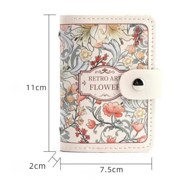 Vintage Floral Leather Card Case