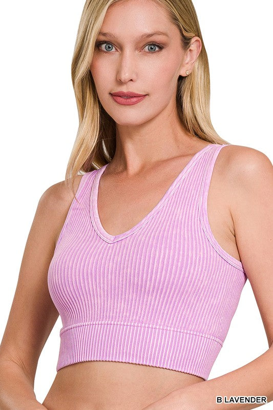 Washed Ribbed Tank Top