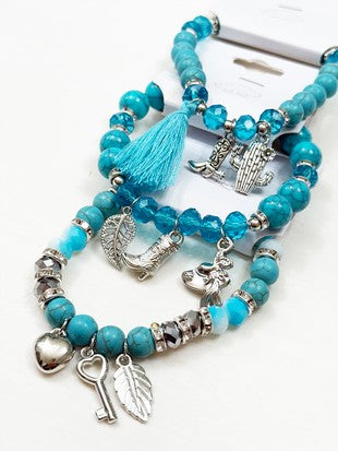 Western Boho Mix Charm Bracelet