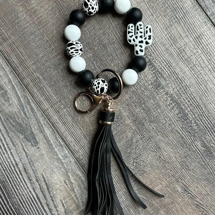 Western Cactus Wristlet Keychain