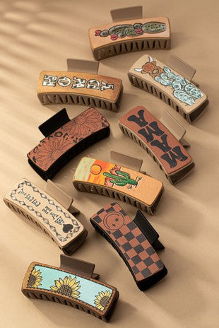 Western Cowboy Hair Claw Clip