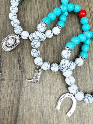 Western Cowboy Mix Charm Bracelet
