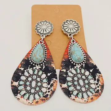 Western Drop Leather Earrings