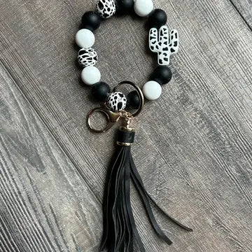 Western Printed Cactus Keychain