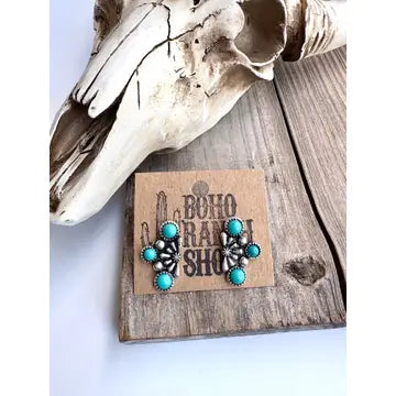 Western Stone Stud Earrings