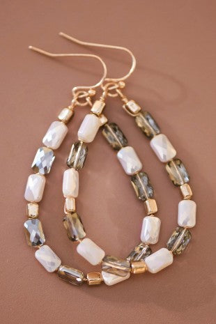 Wire Glass Crystal Beaded Earrings