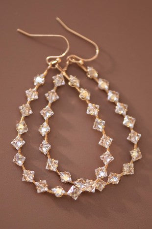 Wire Wrapped Zircon Earrings