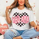 You Are Checkered Heart Tee