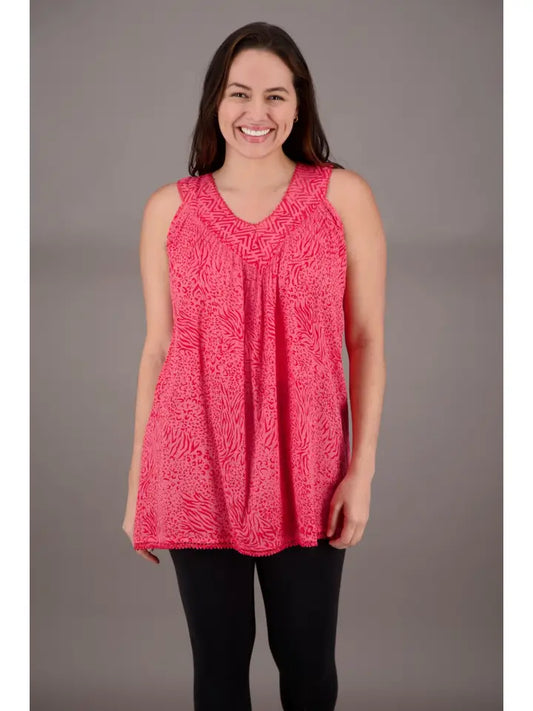 Zebra Print V Neck Blouse