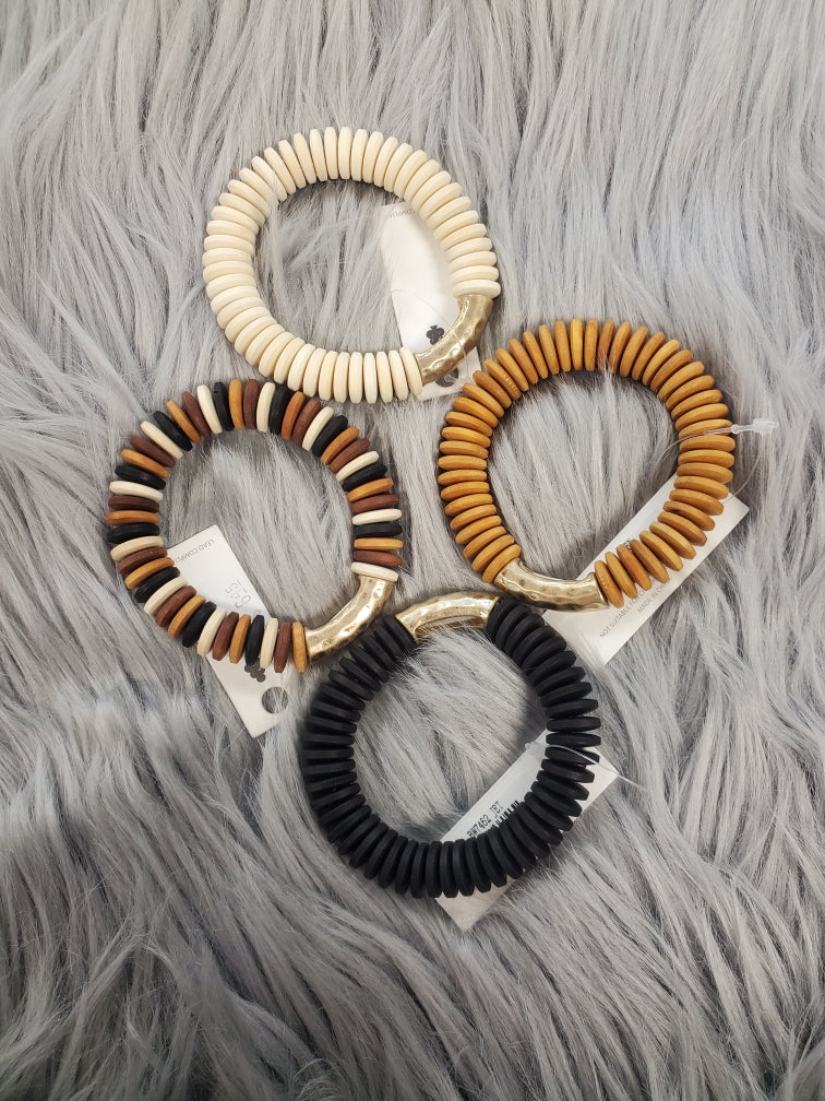 Wood Hammered Bracelet