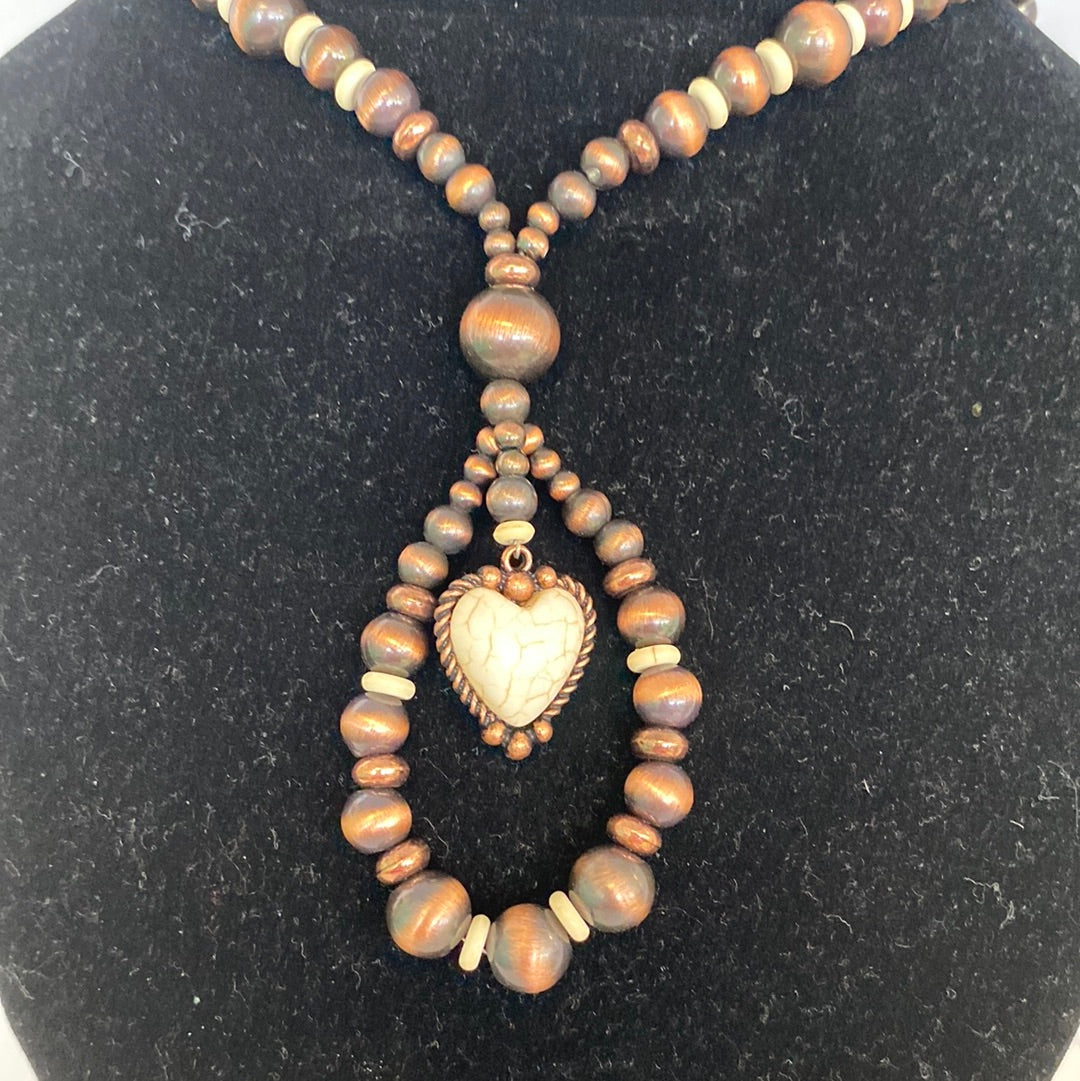 Marble Mountain Loop Howlite & Copper Necklace