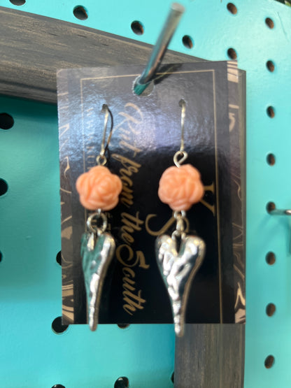 KS Rose Heart Dangles